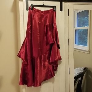 Moulinette Souers red satinskirt Lg